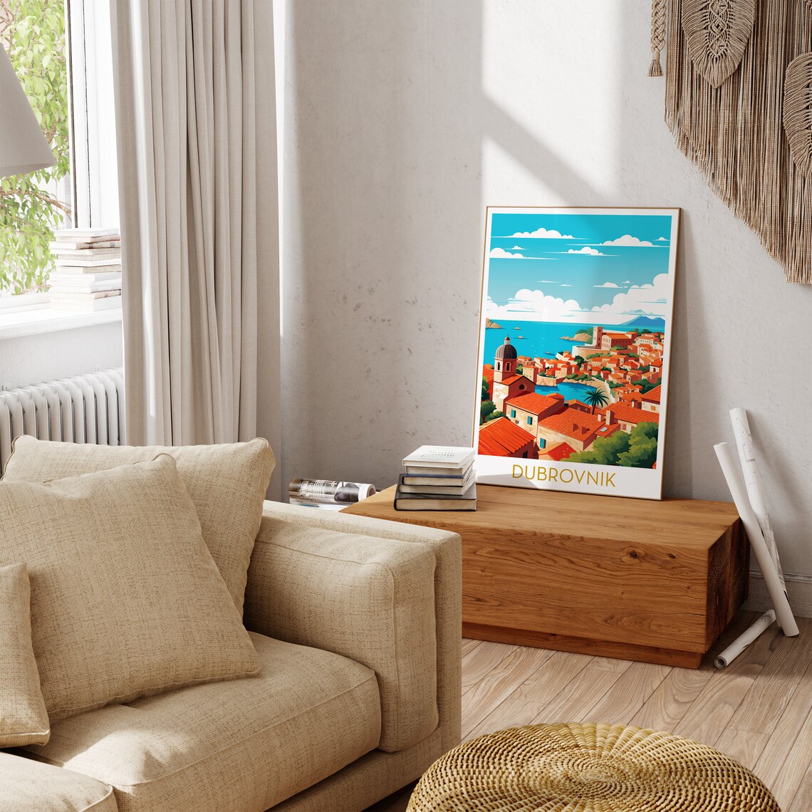 Dubrovnik Croatia Old Town Red Roofs Adriatic Sea Travel Poster - Image 3