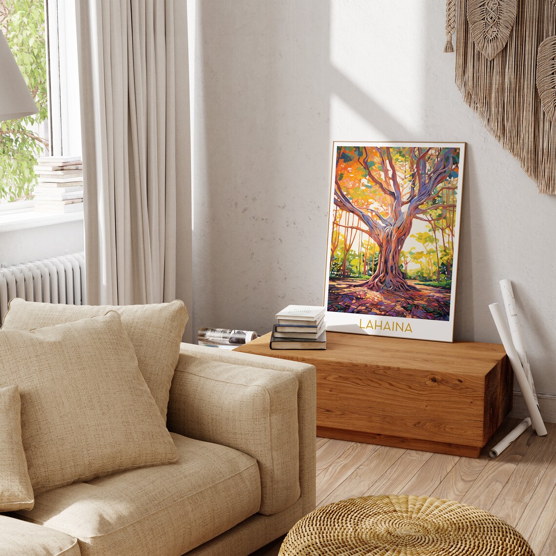 Lahaina Maui Banyan Tree Poster with Impressionist Canopy Art - Image 3