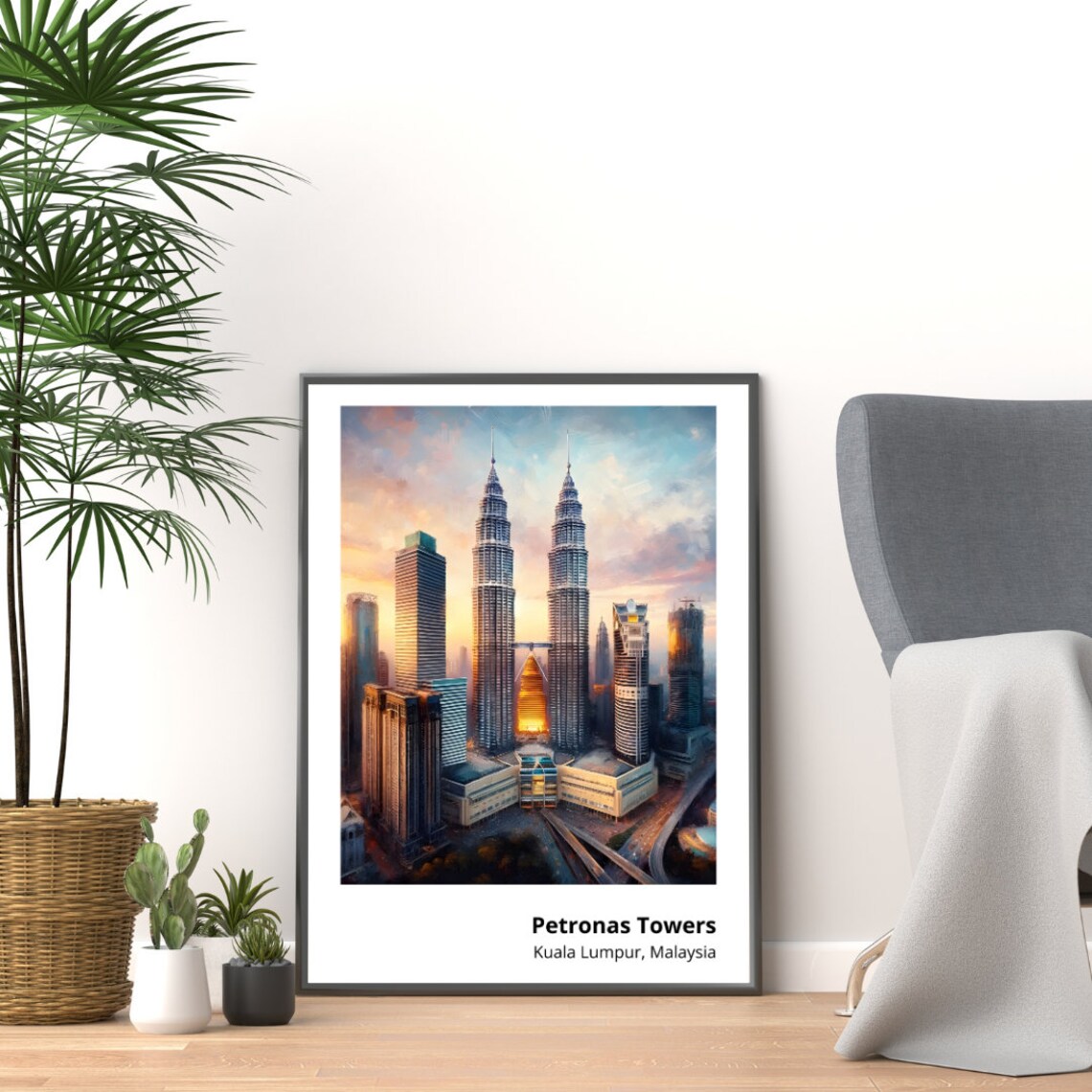 Petronas Towers Kuala Lumpur Twin Towers Sunset Skyline City Poster