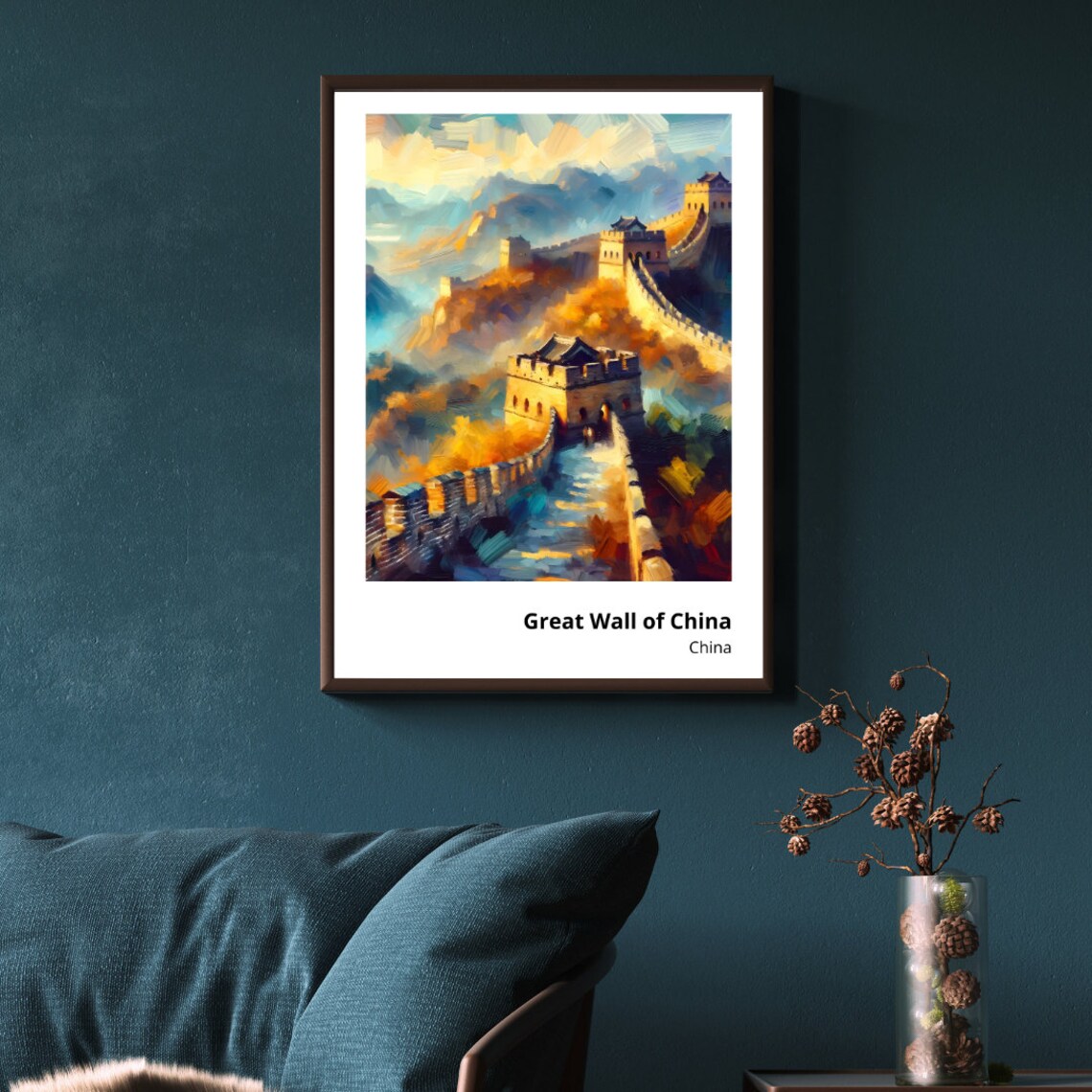 Great Wall of China Mountain Watchtowers Majestic Sunset Poster - Image 3