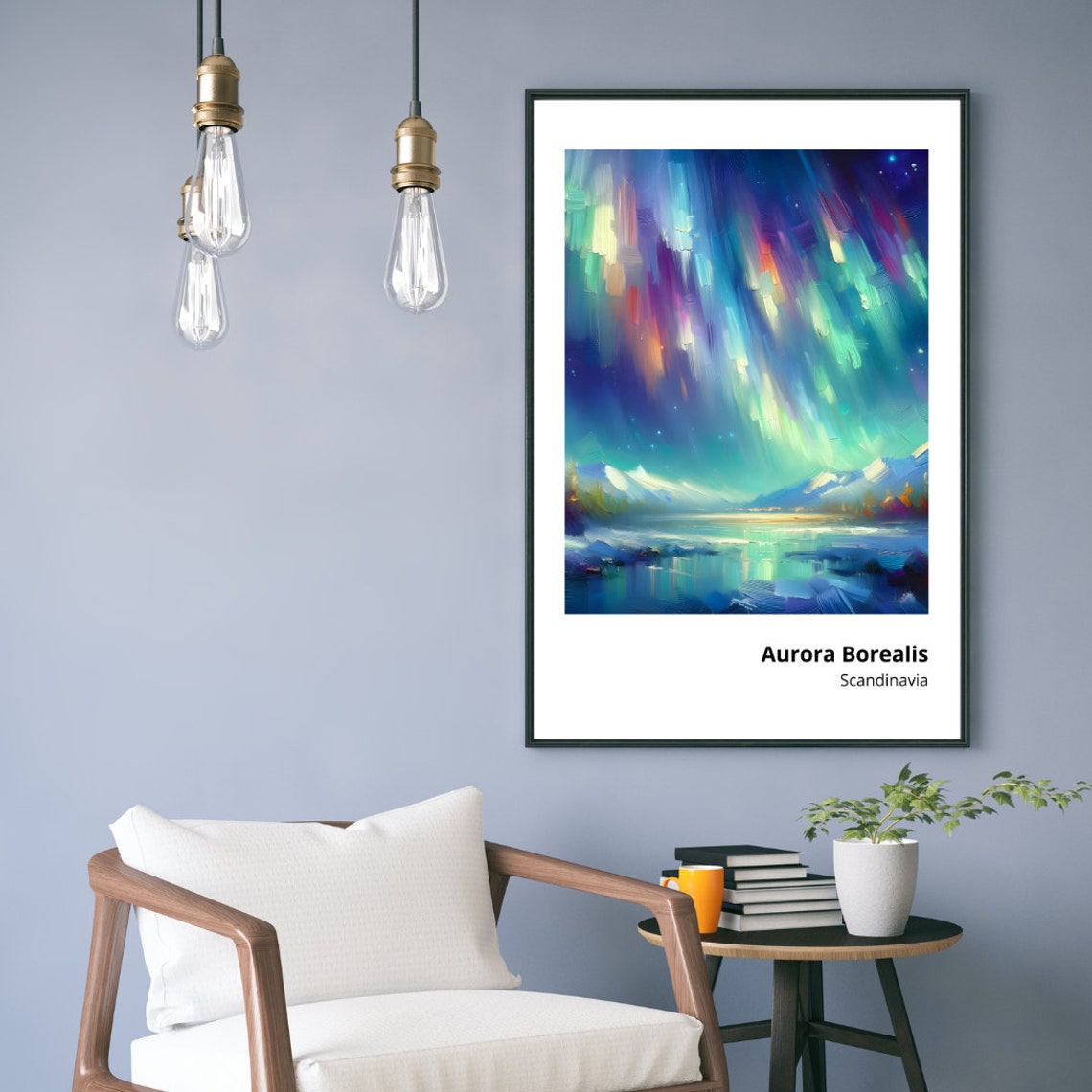 Aurora Borealis Scandinavia Northern Lights Night Sky Poster