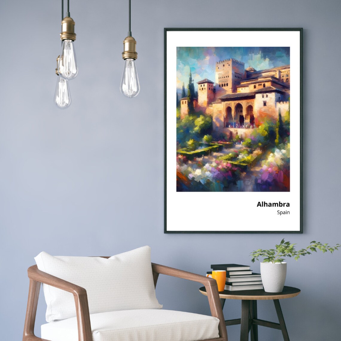 Alhambra Spain Palace Gardens Moorish Architecture View Poster - Image 4