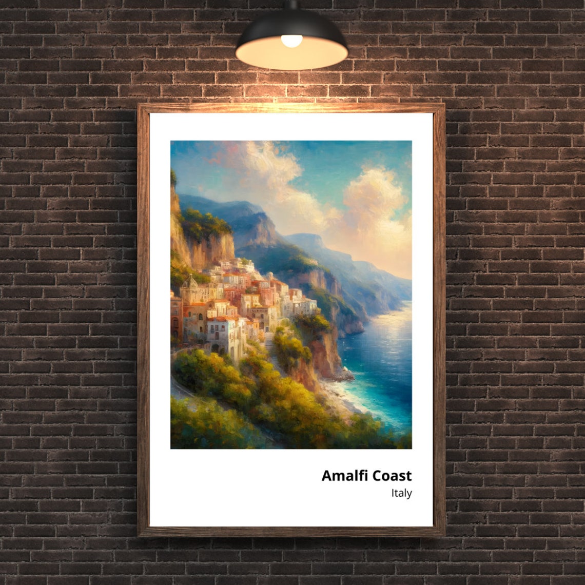 Amalfi Coast Italy Cliffside Town Mediterranean Sea View Poster - Image 2