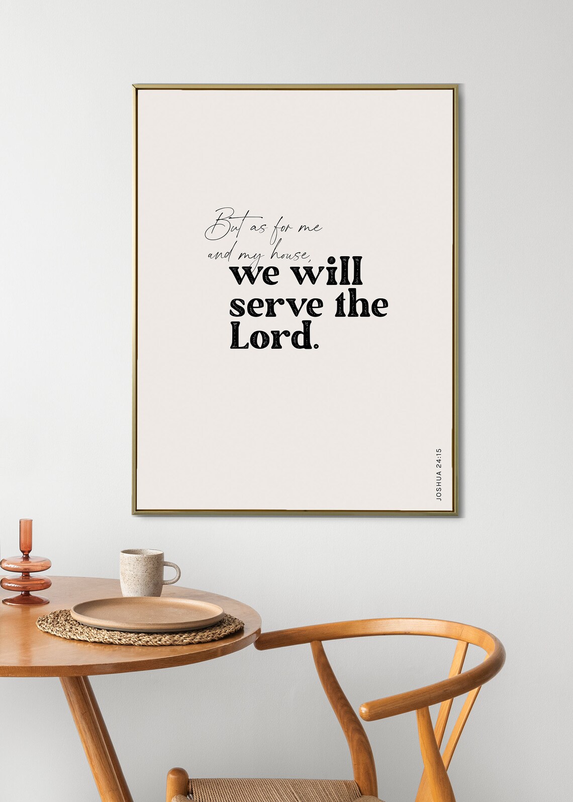 Joshua 24:15 As For Me And My House Bible Verse Mixed Typography Poster - Image 4