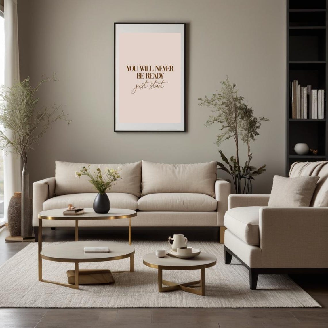 You Will Never Be Ready Just Start Blush Pink Minimal Poster