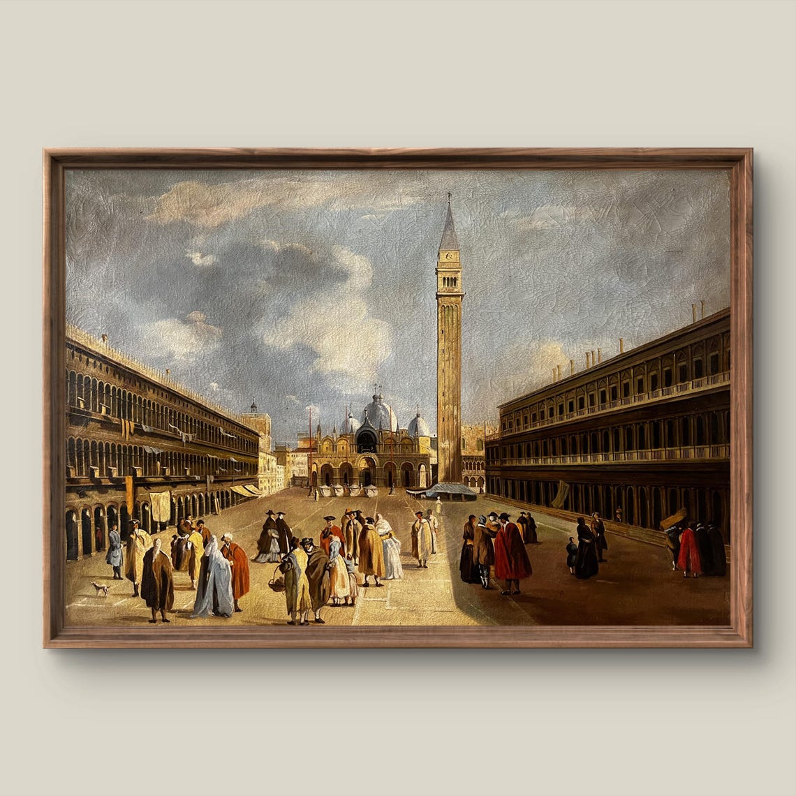 Piazza San Marco Venice Vintage Painting St Marks Basilica Art Poster