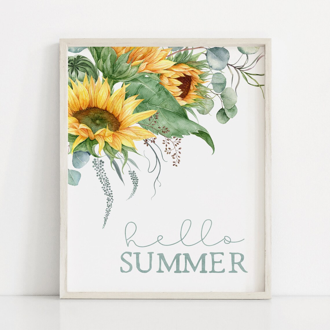 Hello Summer Sunflower Art Print, Farmhouse Decor - Image 4