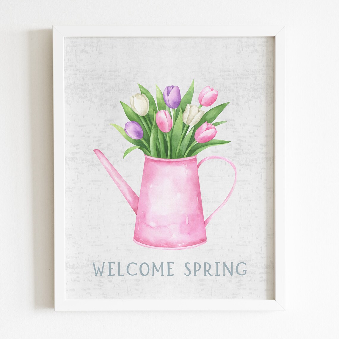 Welcome Spring Tulips In Watering Can Art Print - Image 5