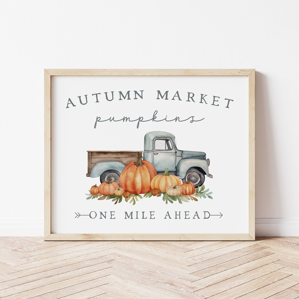 Autumn Market Pumpkins Art Print, Nostalgic Fall Truck - Image 4