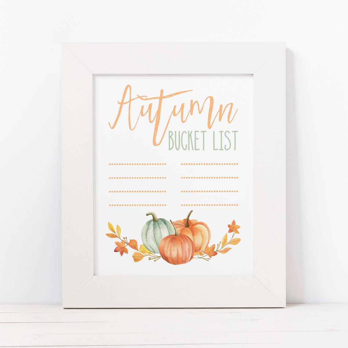 Autumn Bucket List Fall Activities Chalkboard Pumpkins Wall Art Print - Image 4