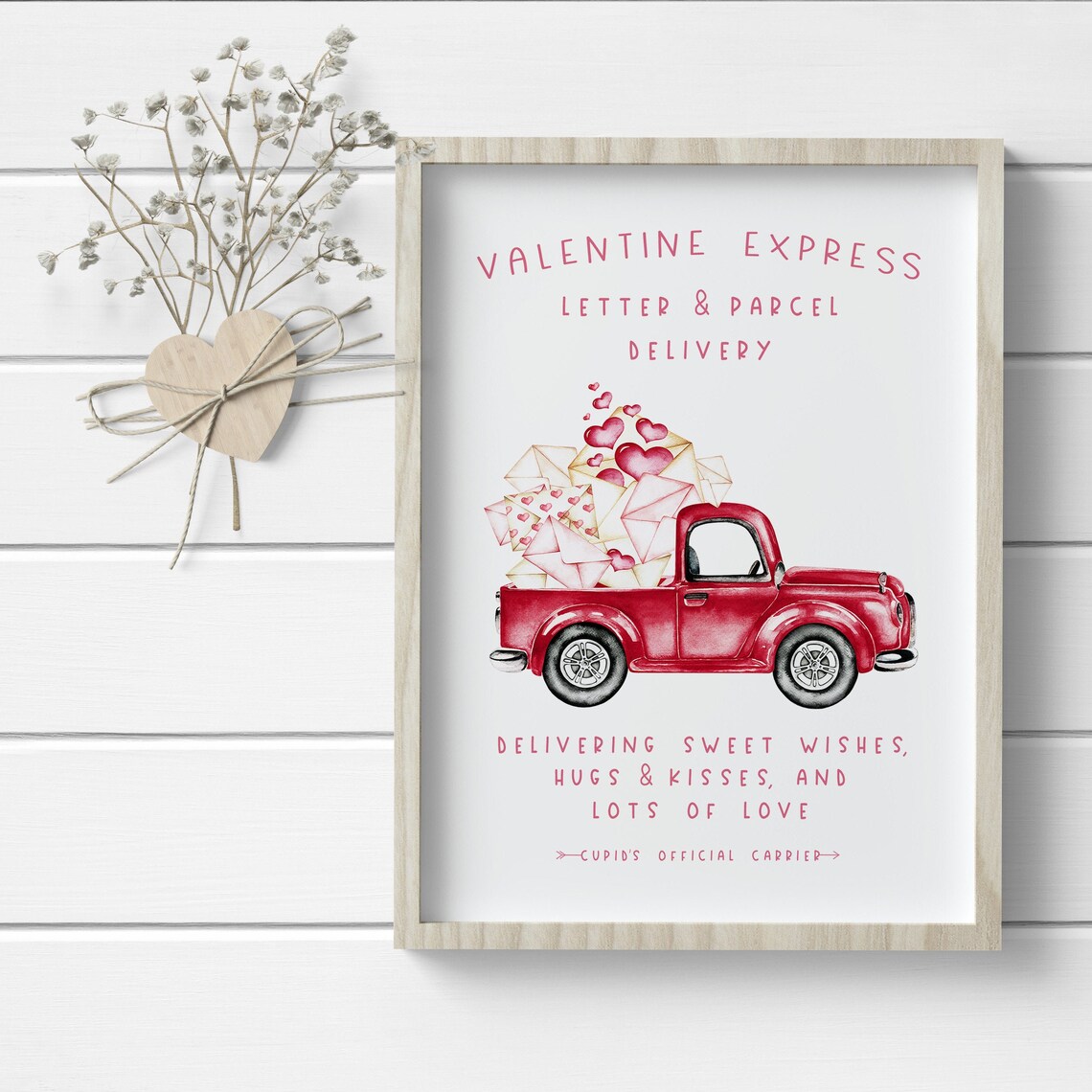Valentine Delivery Truck Farmhouse Art Print - Image 2