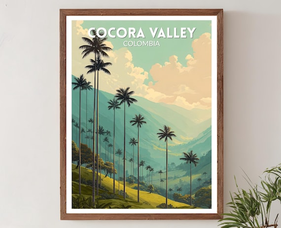 Cocora Valley Colombia Retro Wax Palm Valley Mid Century Print