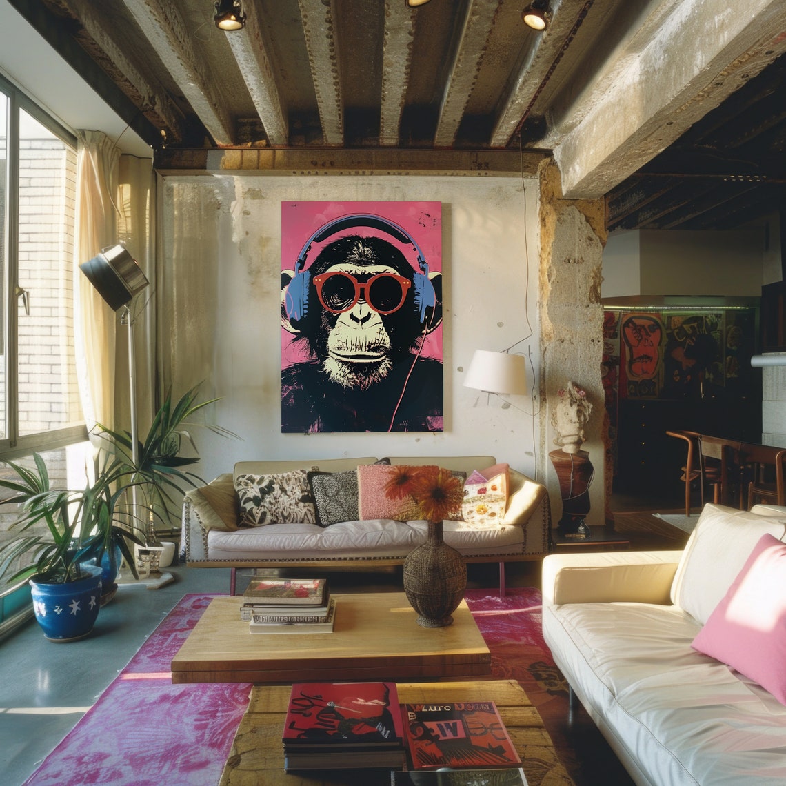 Funky Monkey Poster Wall Art Instant Vibrant Pop Art Illustration Music Pop Culture Wall Decor - Image 2