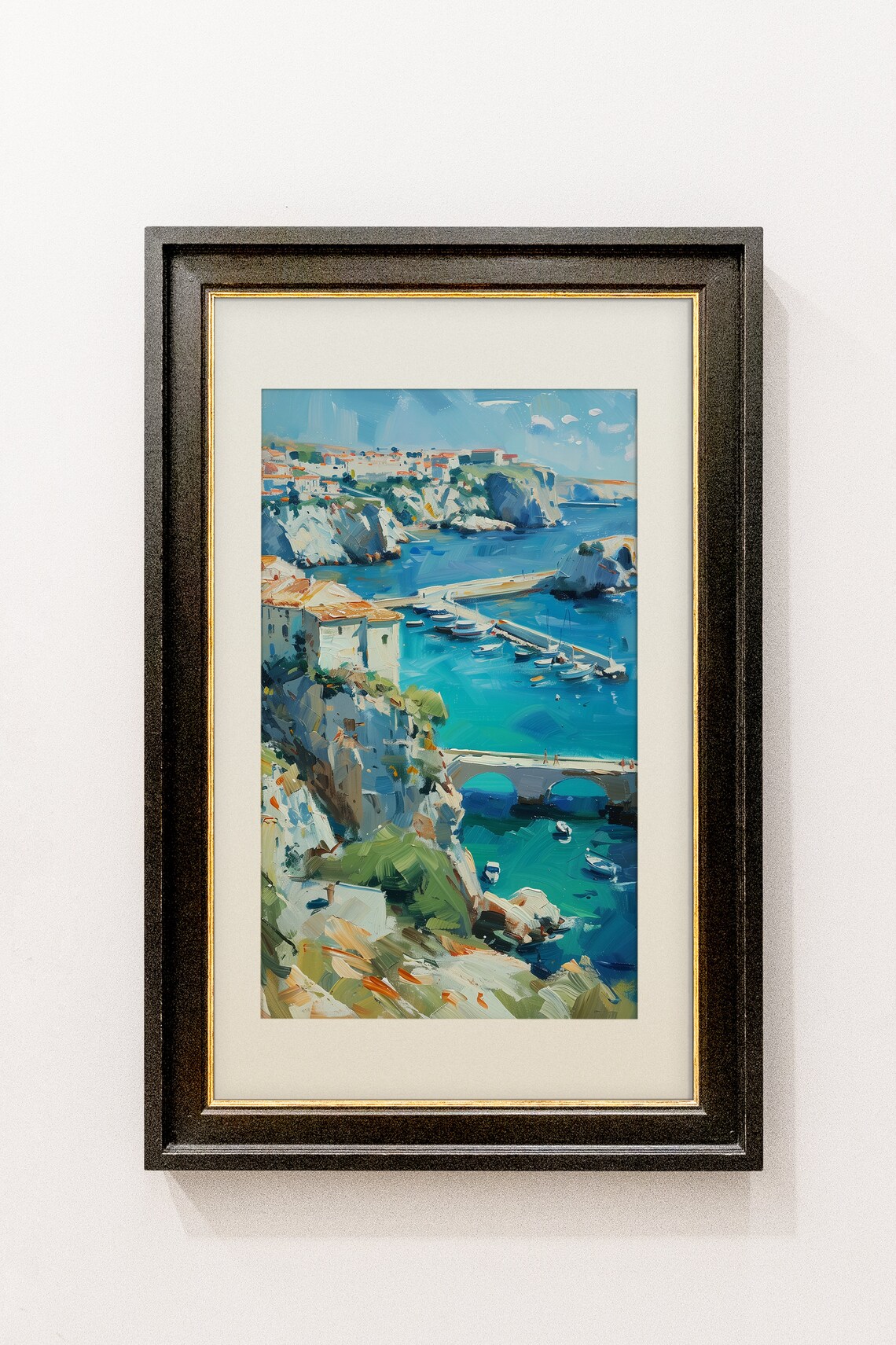 Moody Seaport City Landscape Poster Print - Image 4