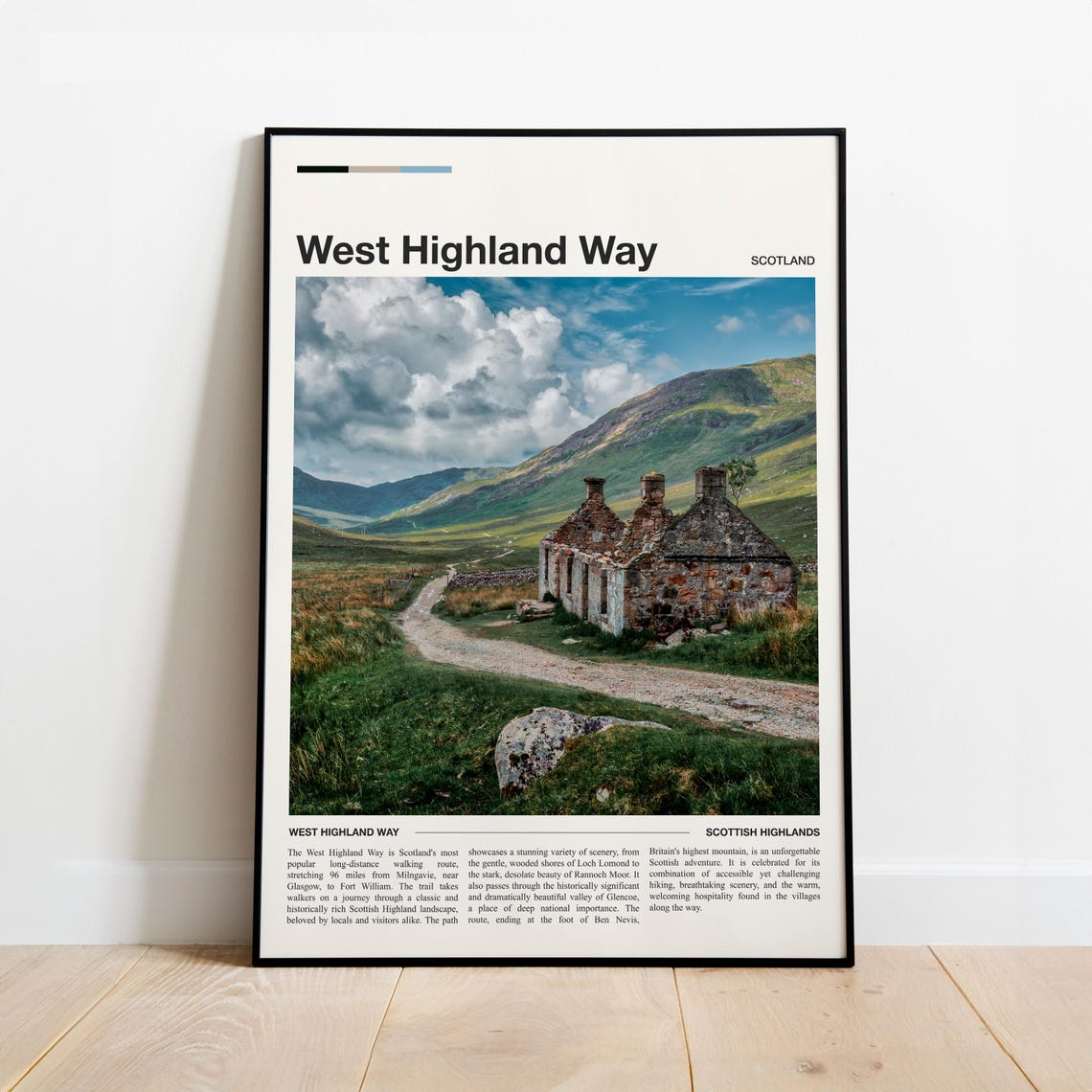 West Highland Way Scotland Highlands Historic Bothy Trail Poster
