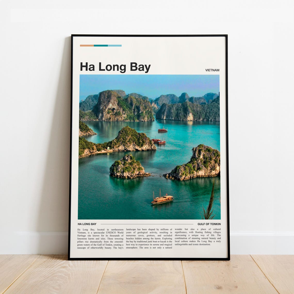 Ha Long Bay Vietnam Limestone Karst Travel Fact Sheet Poster