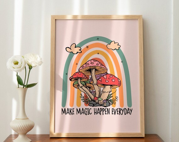 Cute Print Wall Art Retro Groovy Print Wall Art Quote Wall Art Print Retro Wall Art Retro Poster Hippie
