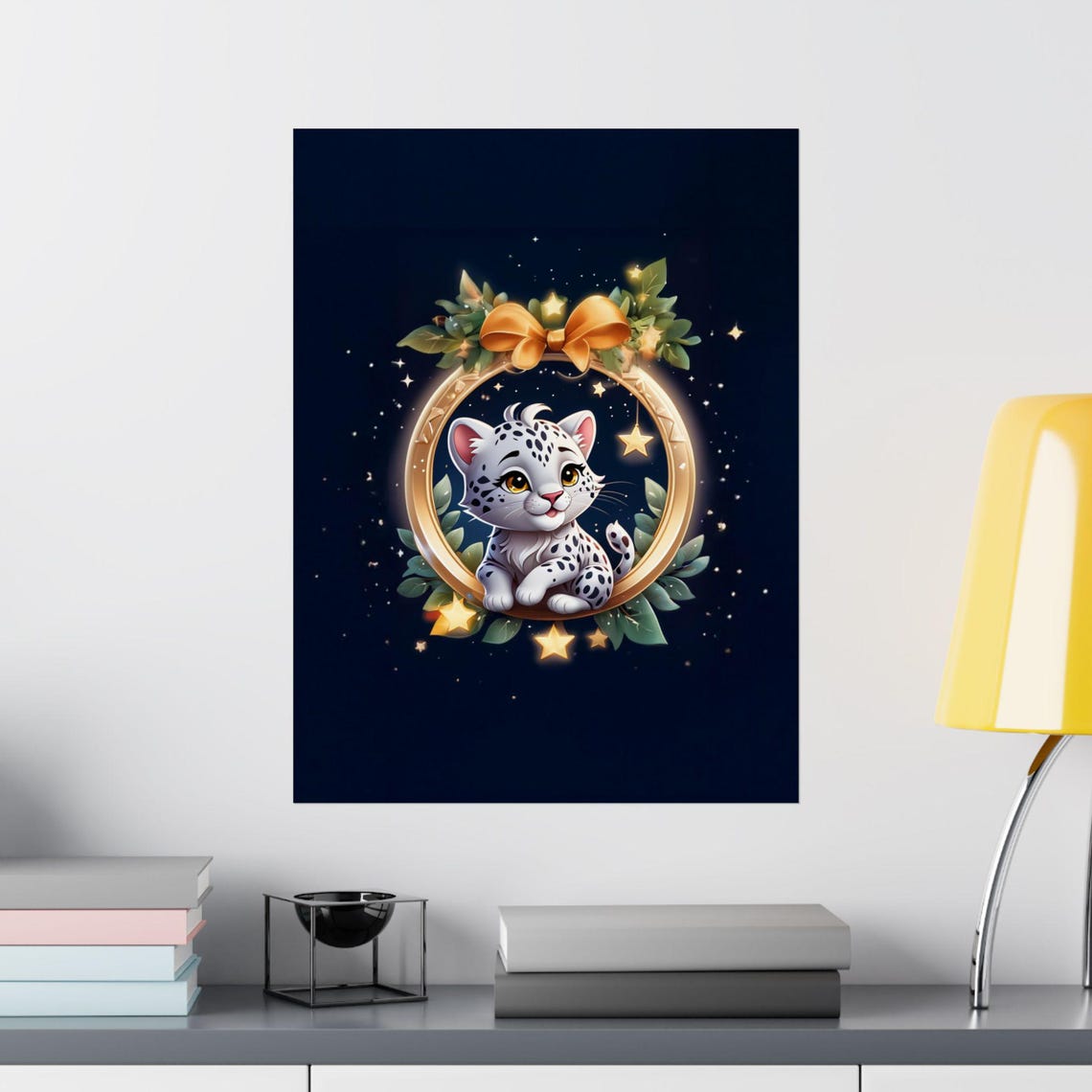 Snow Leopard Cute Baby Leopard, Holiday Decor - Image 2