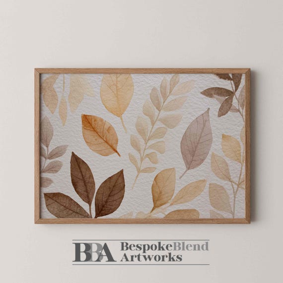 Rustic Fall Leaf Wall Art Warm Autumn Foliage Watercolor For Farmhouse Decor Cozy Entryway Or Nature Spaces