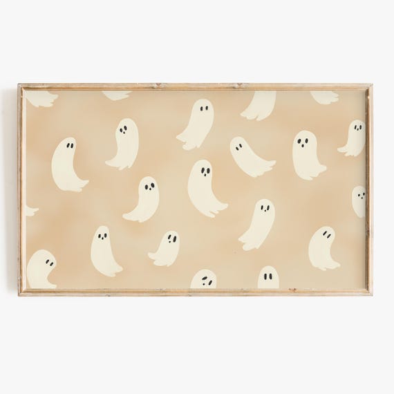 Halloween Ghost Modern Minimalist Boho Art Print