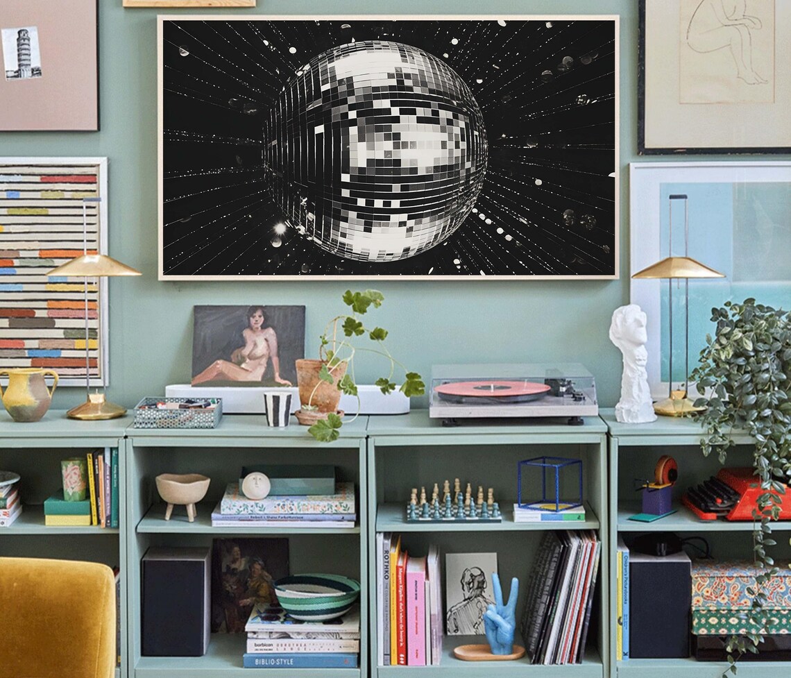 Disco Ball Silver Pop Modern Birthday Poster - Image 3