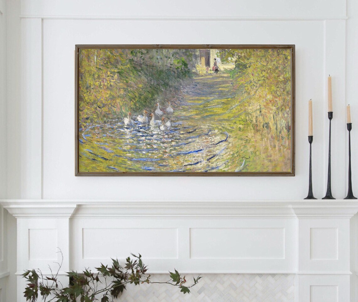 Spring Goose Painting, Vintage Cottagecore Art Print - Image 4
