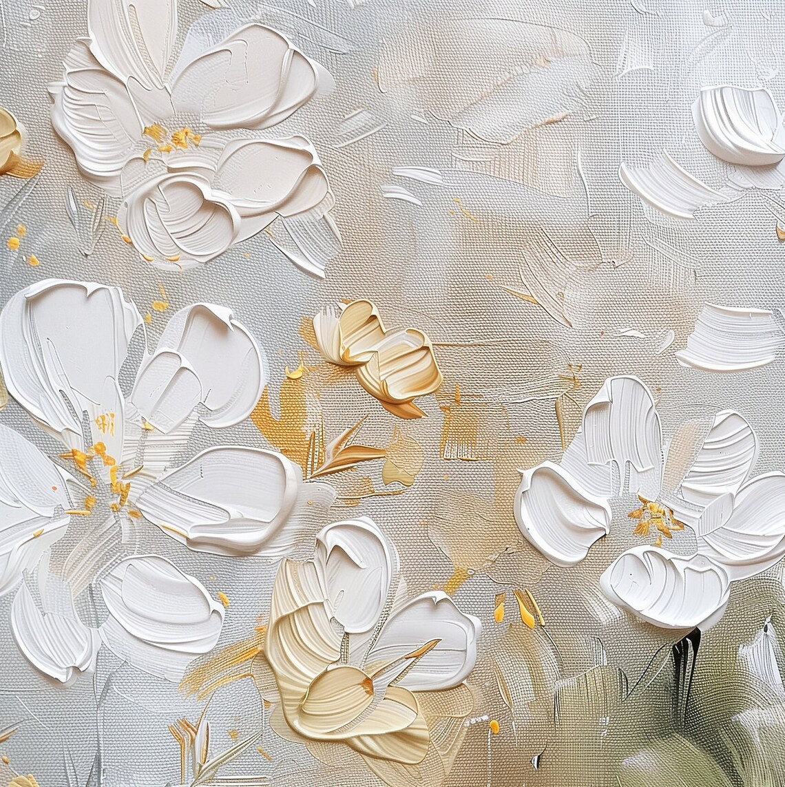 Abstract Flower Painting, Neutral Tones Art Print - Image 5