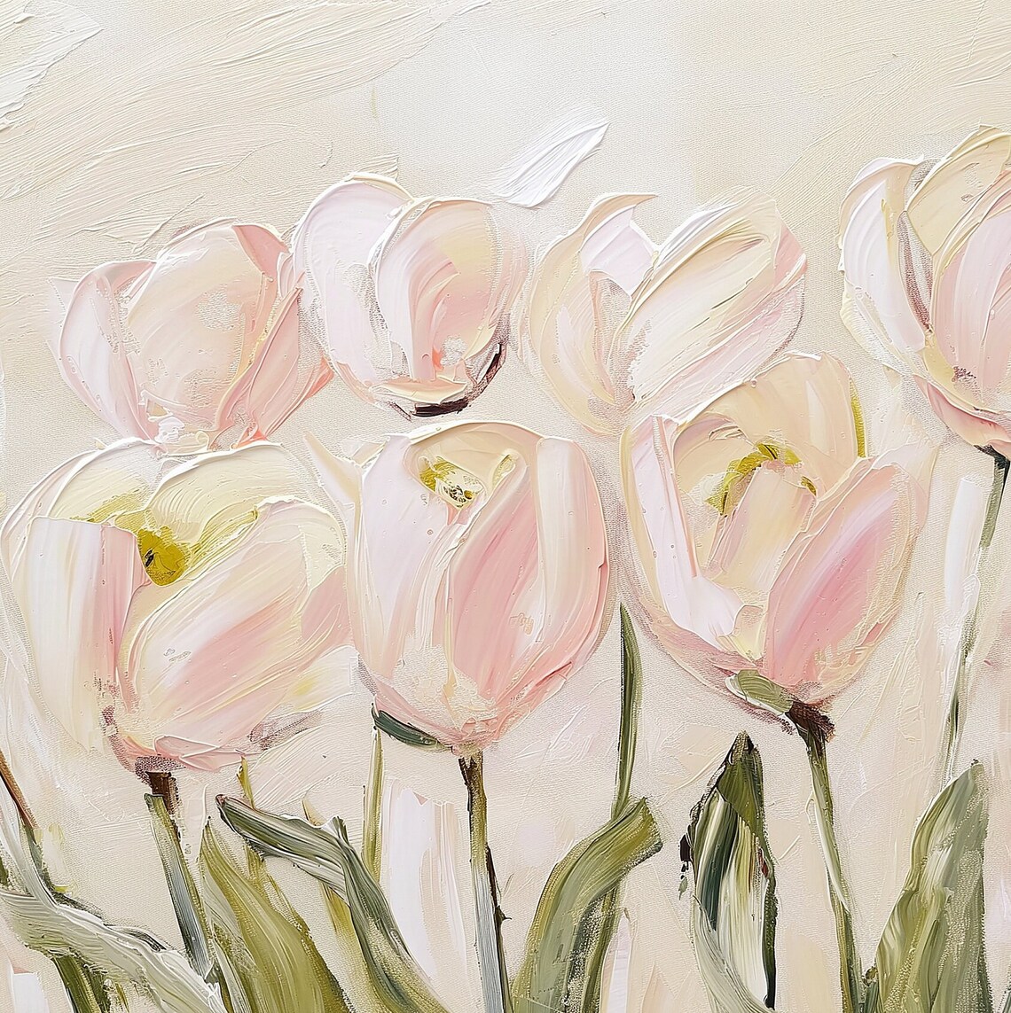 Spring Tulip Easter Art, Neutral Floral Art Print - Image 3