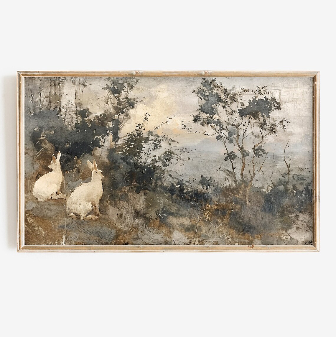 Vintage Easter Bunny, Rustic Spring TV Art
