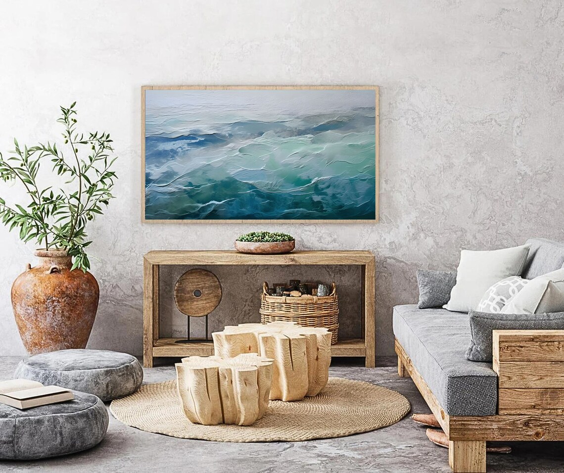 Frame Tv Art Summer Beach Textured Wall Art Print - Image 4
