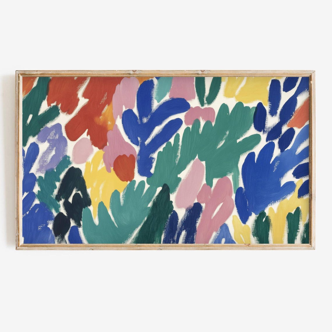 Bold Colorful Abstract Brushstroke Maximalist Modern Art Poster