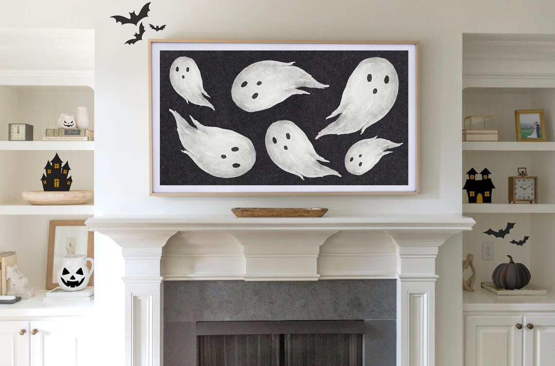 Halloween Ghost Watercolor Boho Art Print - Image 2