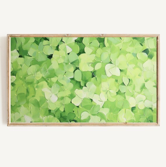 St. Patrick's Day Green Abstract Shamrock Art Print