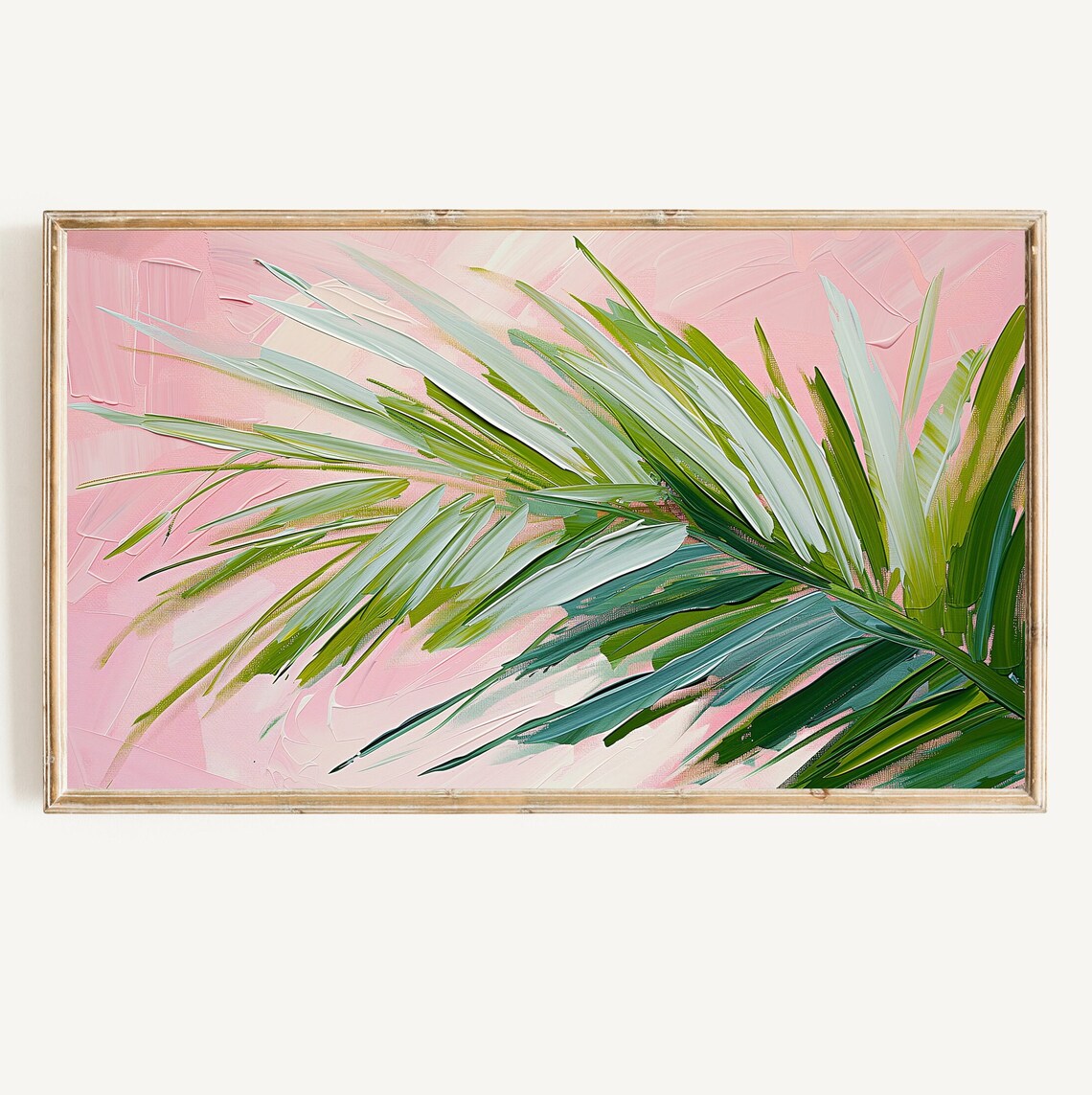 Tropical Palm Leaf Painting, Colorful Summer Art Print