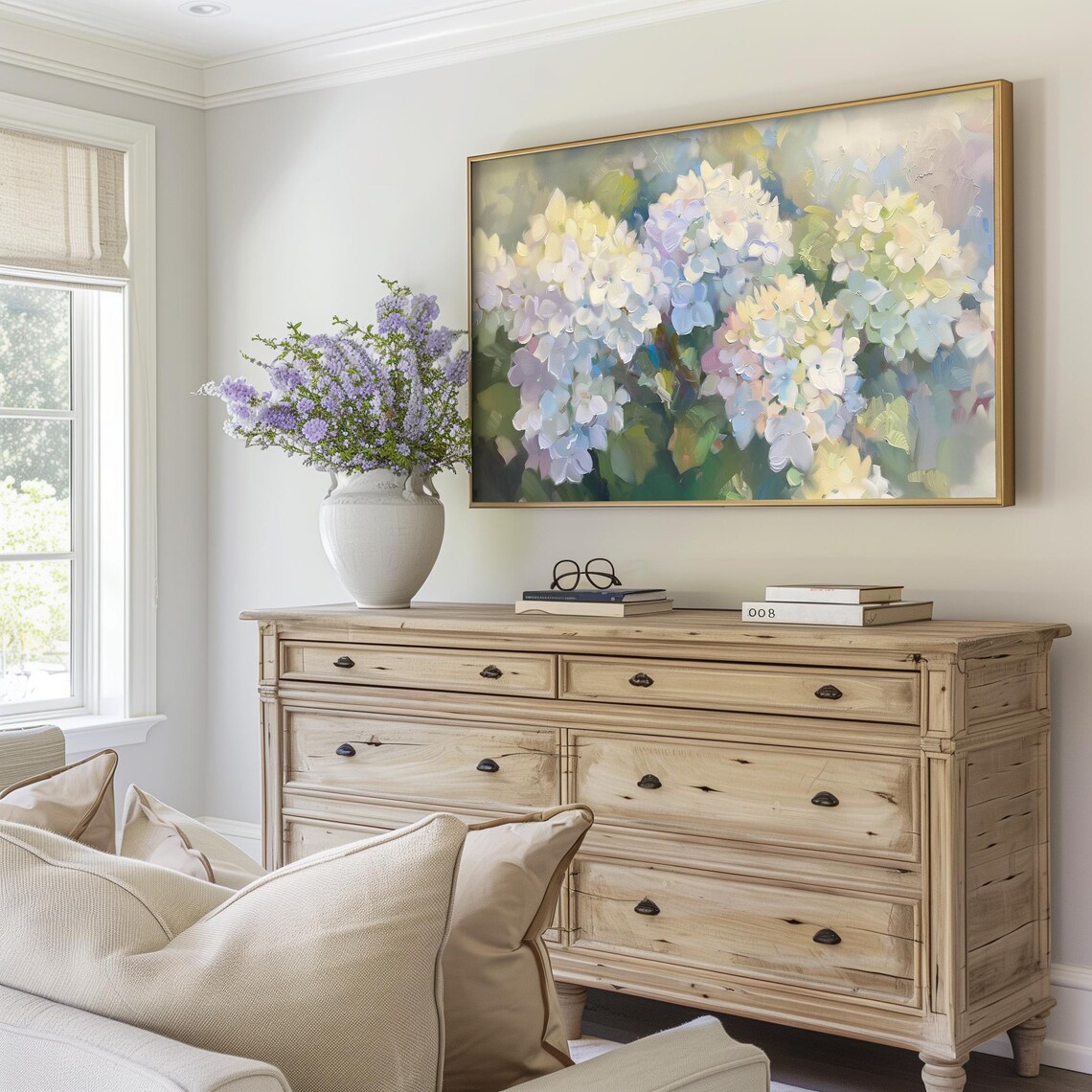 Summer Floral Painting Hydrangea, Art Print - Image 4