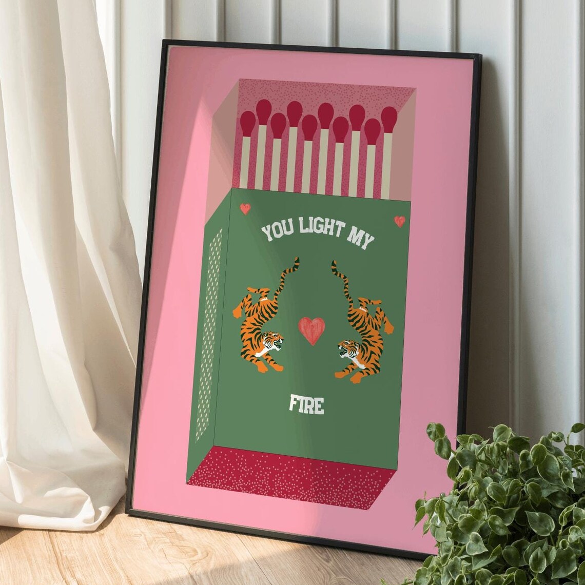 You Light My Fire Matchbox Retro Poster Print