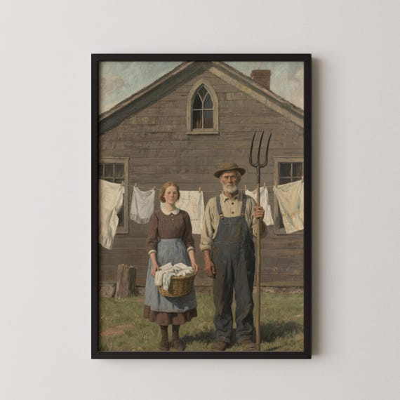 Gothic Laundry Room Parody Art Farmhouse Utility Decor A024x36