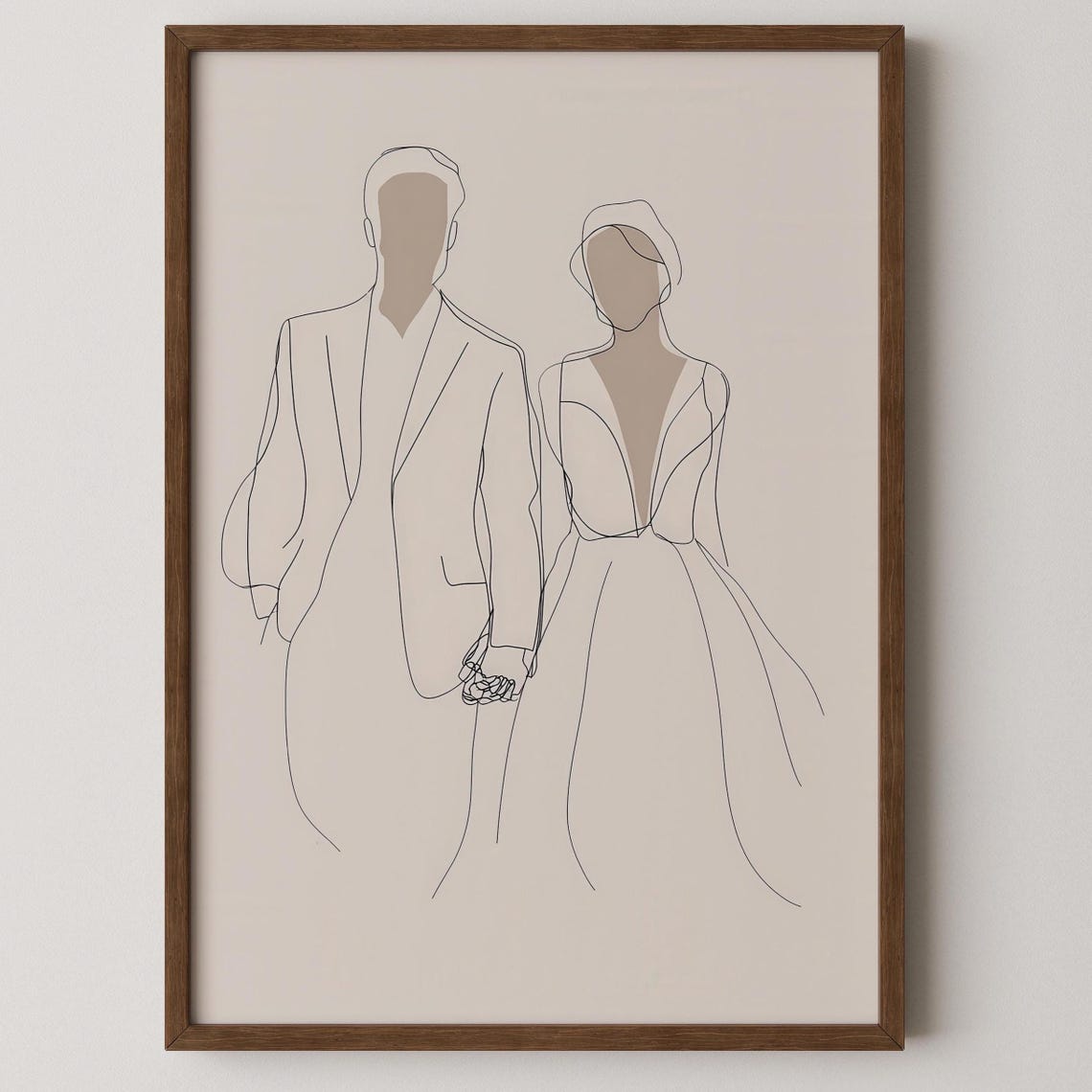 Minimalist Couple Line Art Print Modern Abstract Home Decor