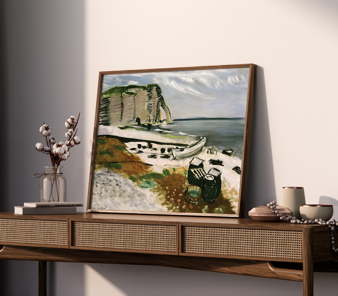 Henri Matisse Etretat Coastal Cliffs Beach Boats Landscape Poster - Image 2
