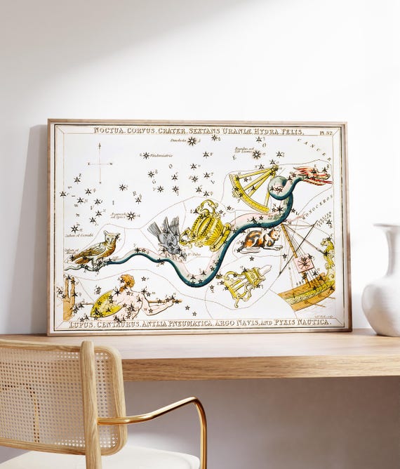 Noctua Celestial Star Map Print Star Sign Poster Constellation Artwork Original Astrology Gift Personalised Decor Astronomical Print