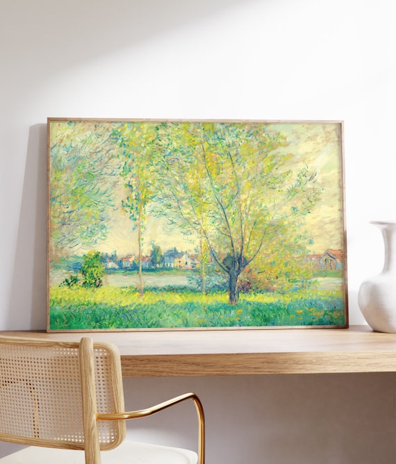 Claude Monet The Willow Green Landscape Print Natural Art Poster Nature Inspired Scenic View Gallery Artwork Original Painting Art Gift