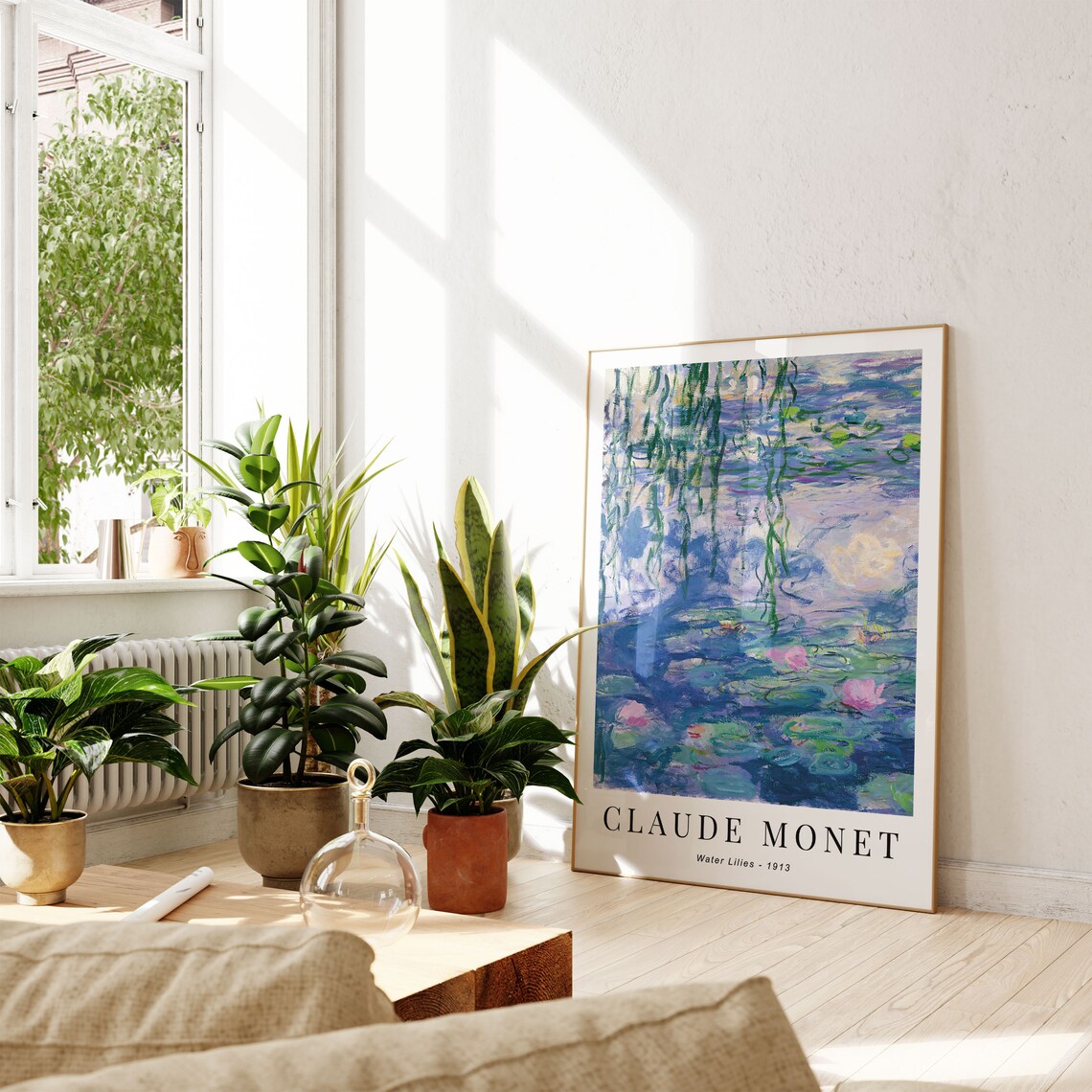 Claude Monet Blue Water Lilies Botanical Poster Print - Image 2