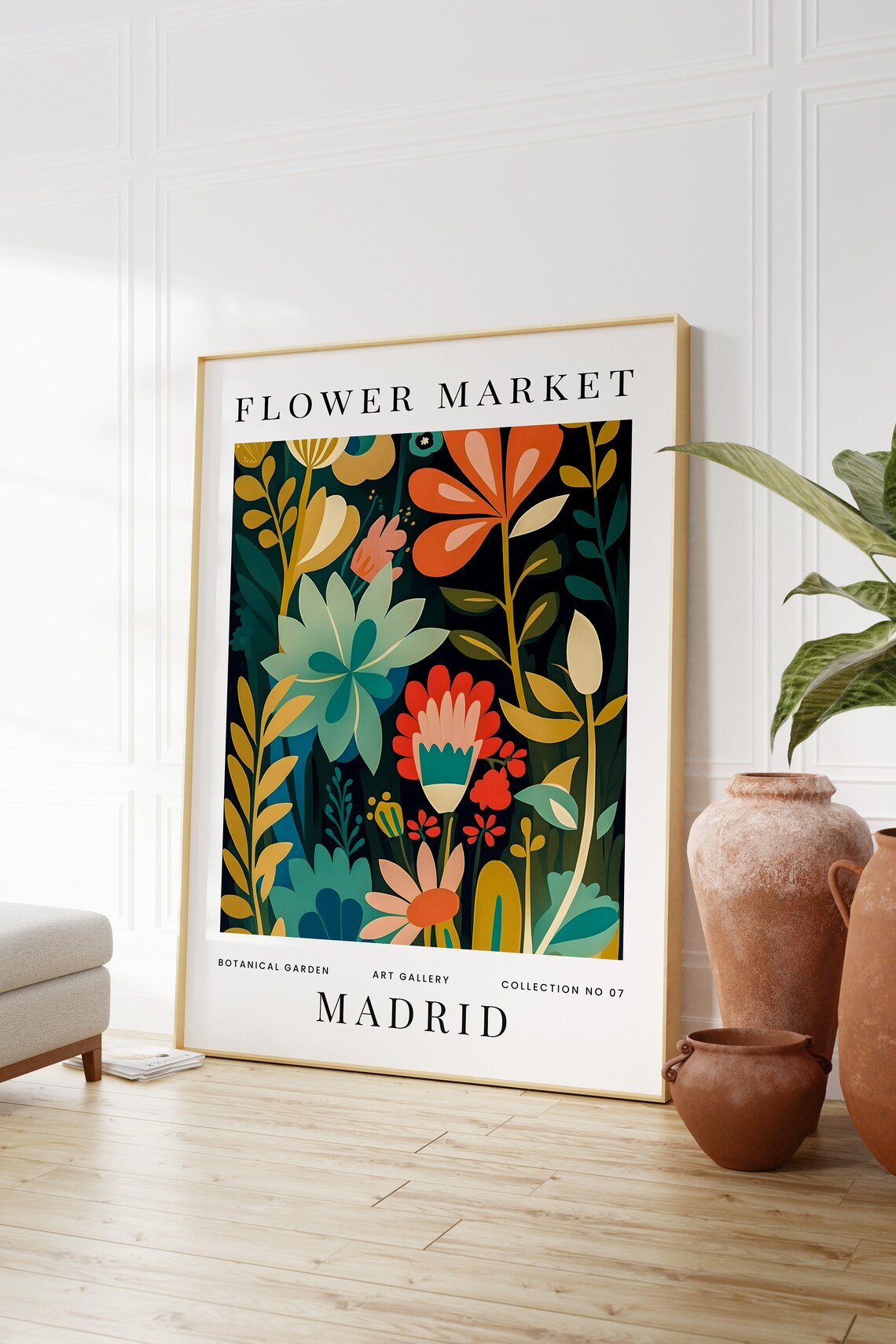 Madrid Flower Market Botanical Art Print, Modern Floral - Image 2