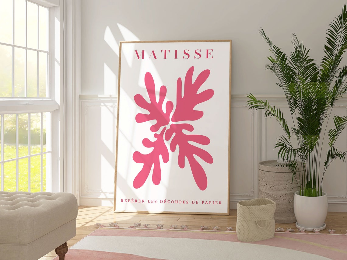 Henri Matisse Pink Paper Cut Out Floral Shapes Abstract Poster - Image 4