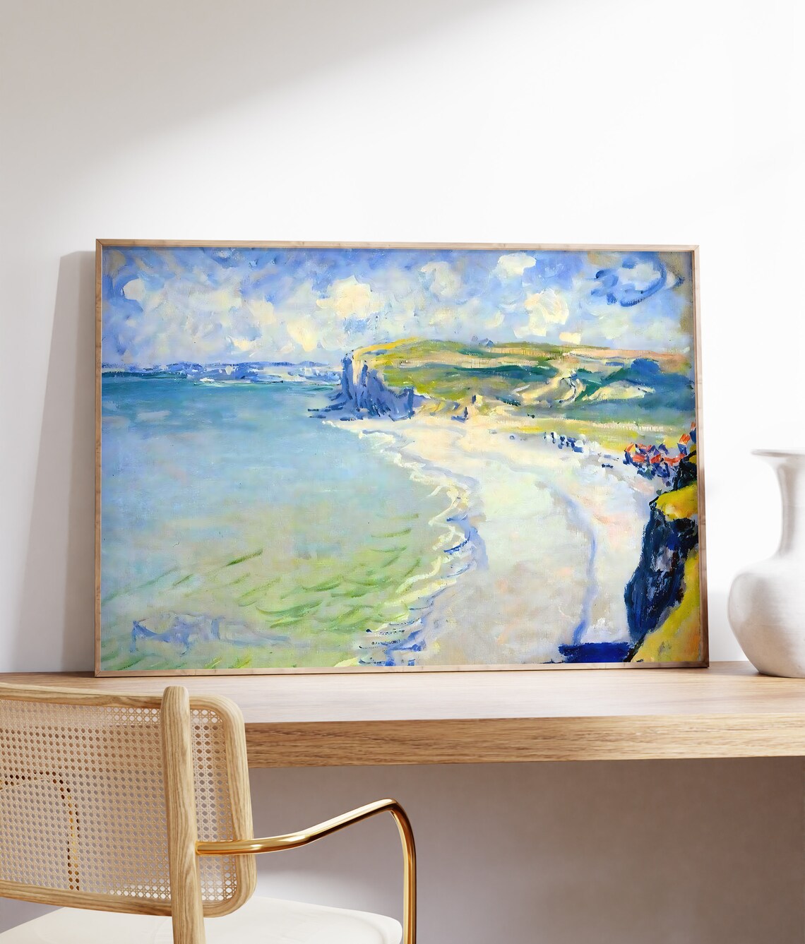 Monet's The Beach at Pourville, Scenic Landscape Art Print