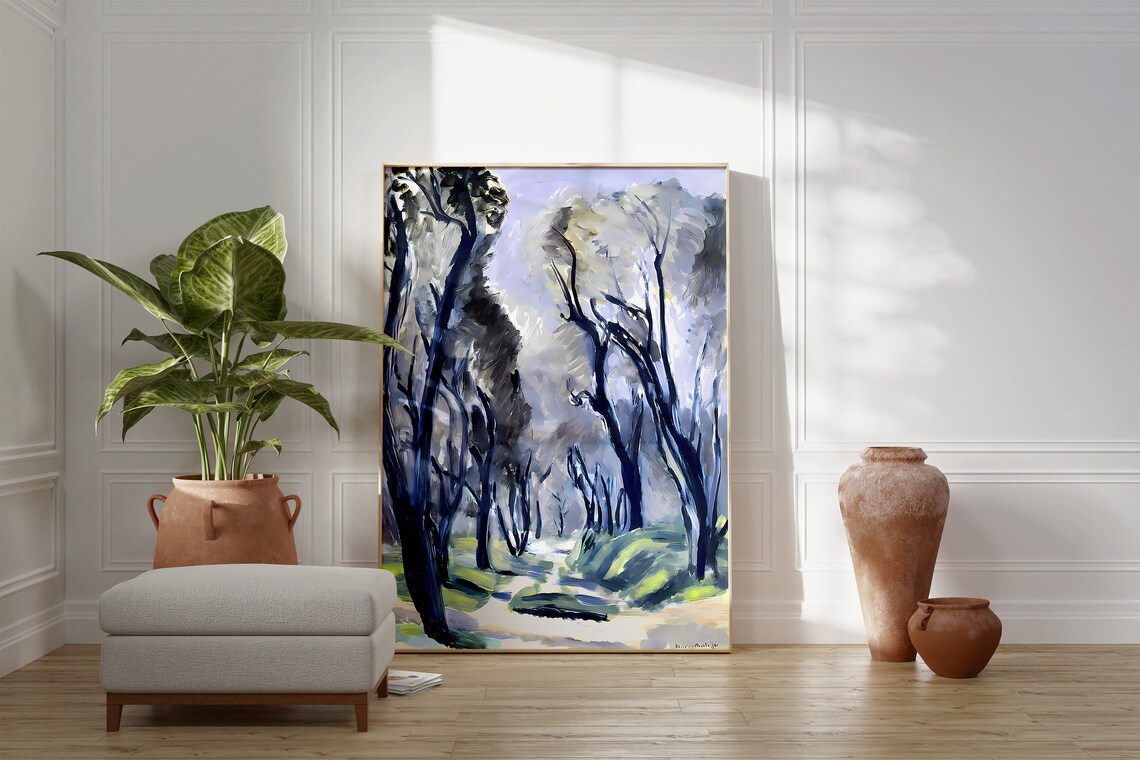Henri Matisse Avenue Of Olive Trees 1920 Misty Blue Forest Landscape Poster - Image 2