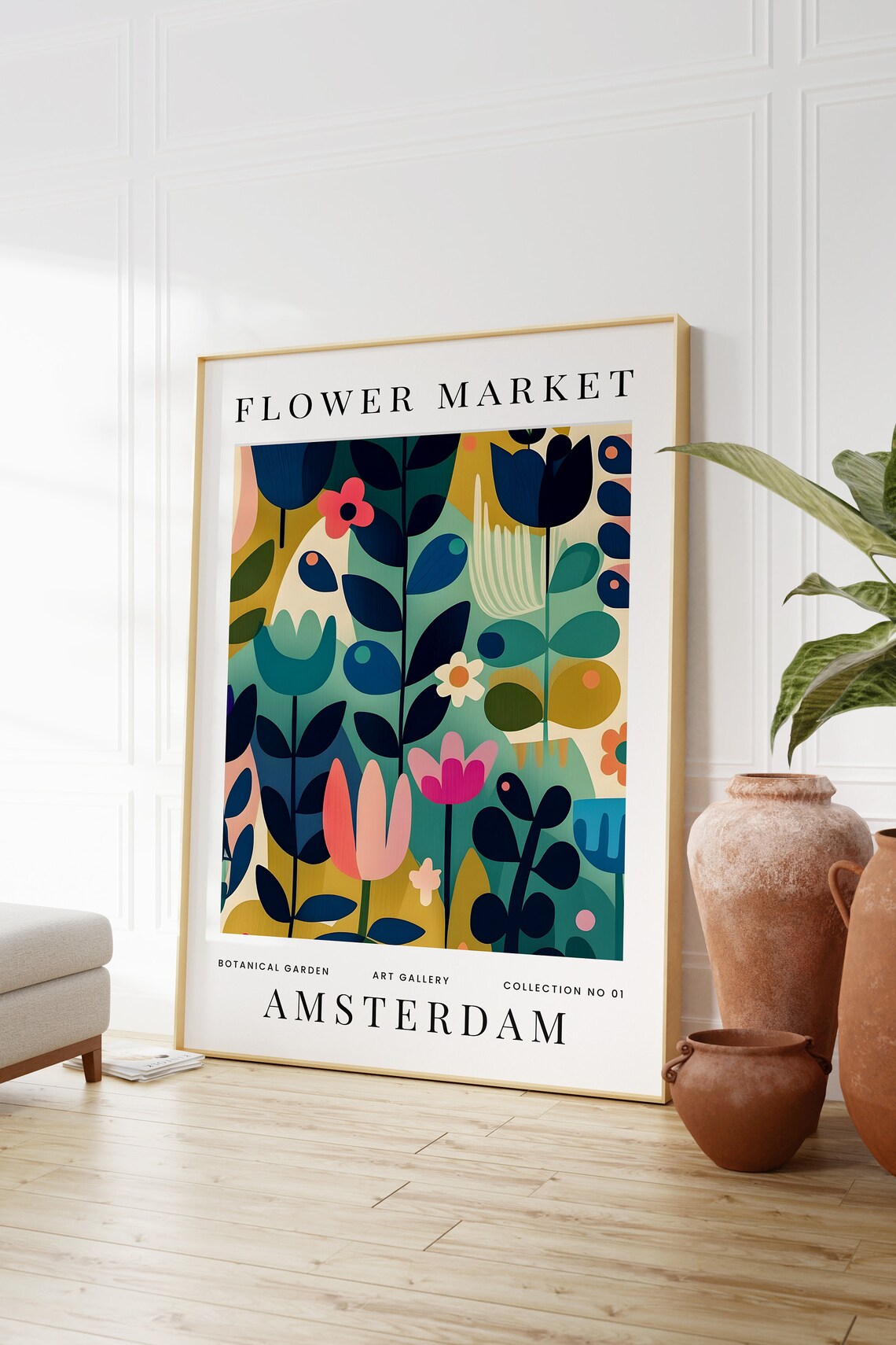 Amsterdam Flower Market, Boho Botanical Art Print - Image 2