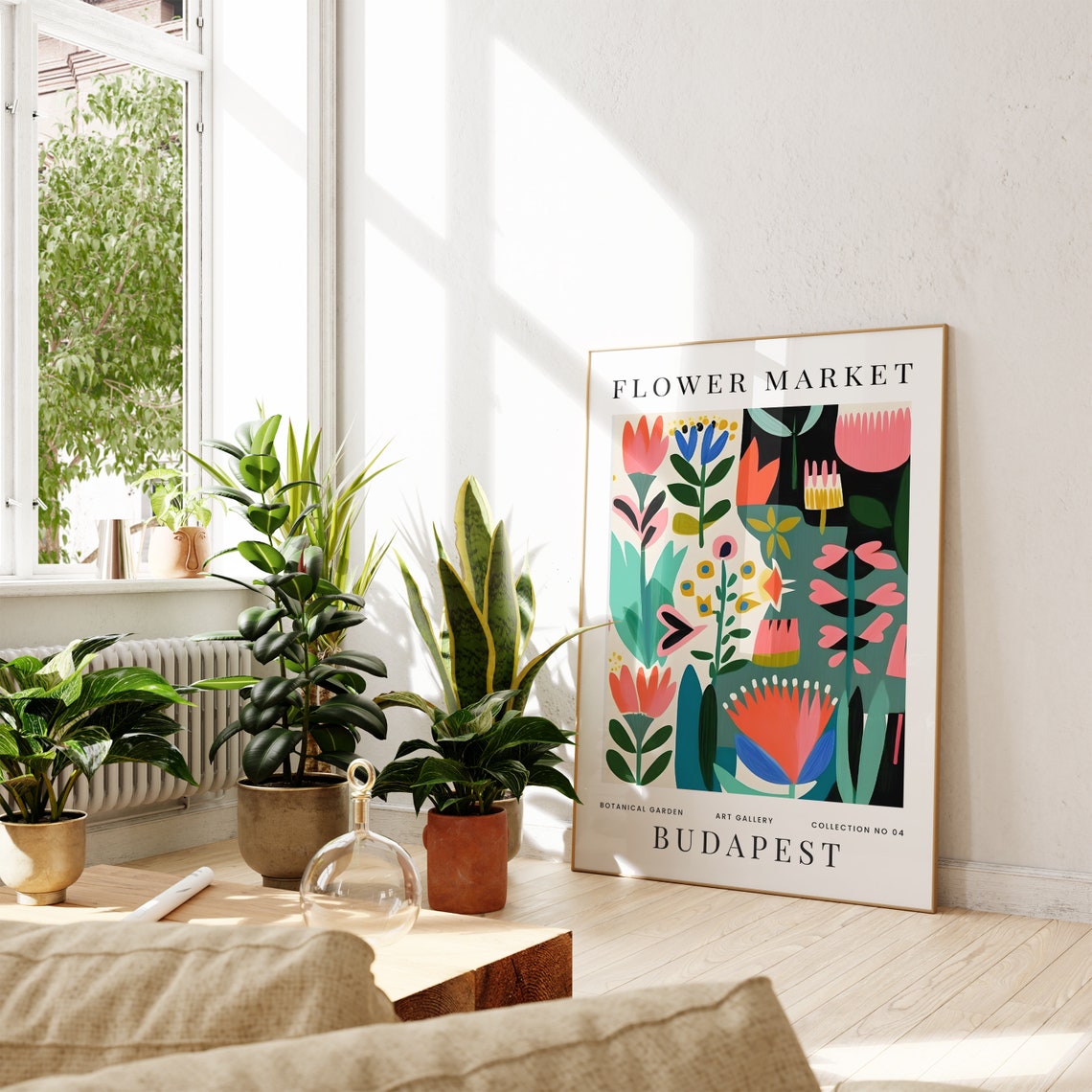 Flower Market Budapest Colorful Botanical Floral Illustration Print - Image 4