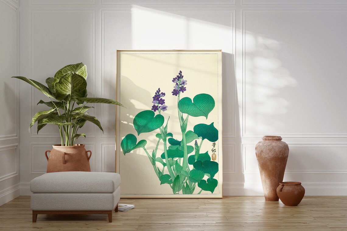 Ohara Koson Blooming Hosta, Japanese Botanical Art Print - Image 2