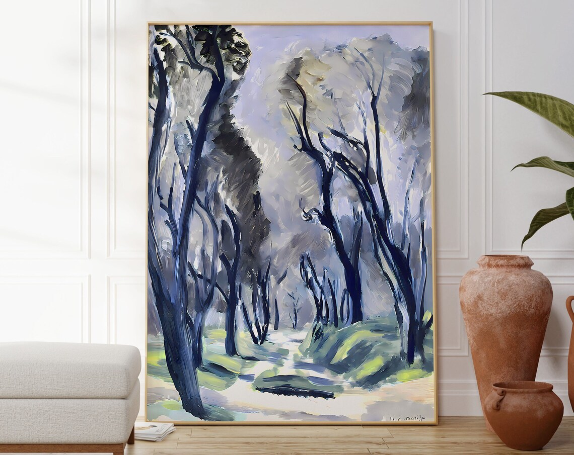 Henri Matisse Avenue Of Olive Trees 1920 Misty Blue Forest Landscape Poster - Image 4